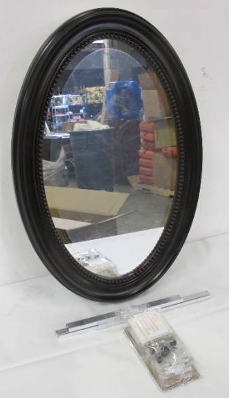 lot 698 image: Pegasus 20 W x 30 H Recessed or Surface-Mount Oval Bathroom Medicine Cabinet