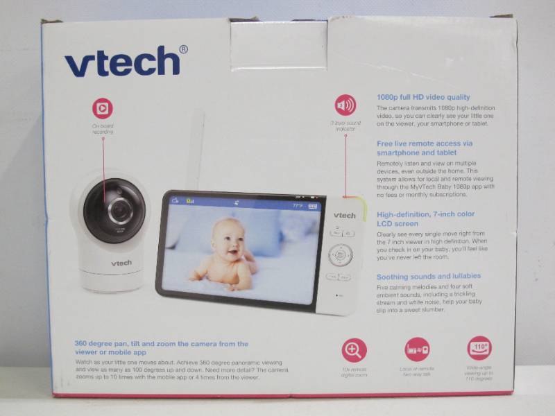 lot 673 image: Vtech 7 Inch Smart Wi-Fi Baby Monitor with Pan and Tilt Screen