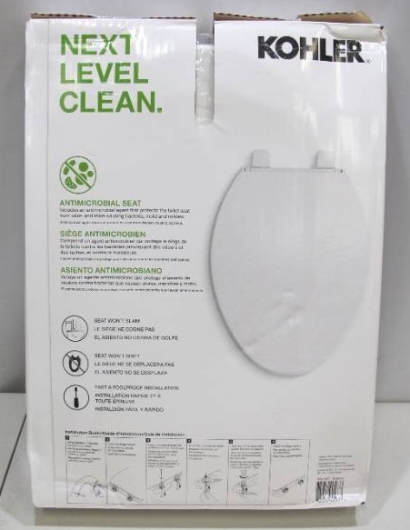 lot 699 image: Kohler Layne Quiet-Close Elongated Antimicrobial Toilet Seat