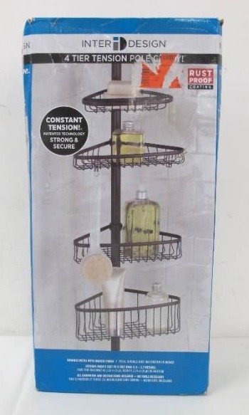 lot 661 image: Inter Design 4 Tier Tension Pole ShowerBath Caddy