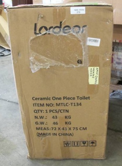 lot 659 image: Lordear 12 in. Rough-In 1-Piece 1.28 GPF Left Side Single Flush Elongated Toilet in White with Comfort Seat Height Seat Included