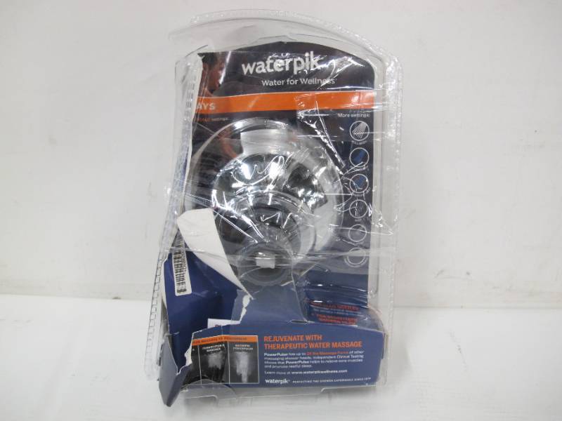 lot 656 image: Waterpik 9-Spray 4.5 in. Single Wall Mount 1.8 GPM Fixed Shower Head in Chrome