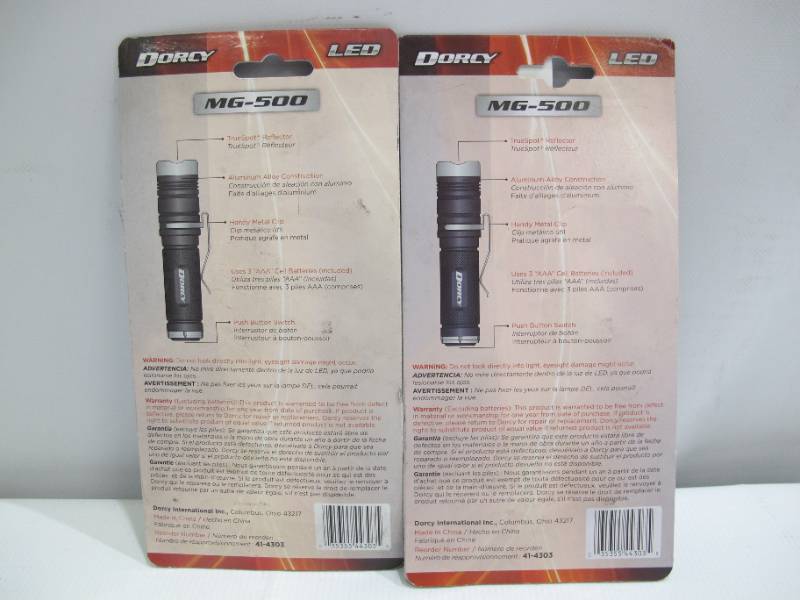 lot 691 image: 2-Pack Dorcy MG-500 50 Lumen LED Flashlights