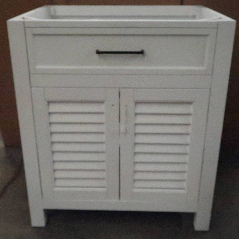 lot 674 image: Home Decorators Collection Marksfield 30 in. W x 22 in. D Bath Vanity Cabinet in White - Marksfield 30W