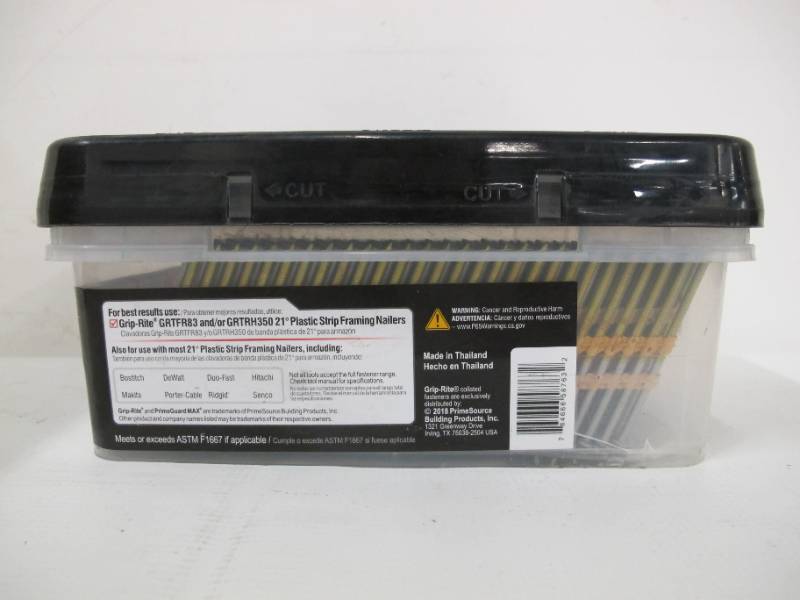 lot 701 image: Grip-Rite #12 x 1 in. Plastic Round Cap Roofing Nail (1,000-Pack)