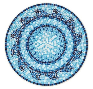 lot 619 image: Stylewell 28 in. Coastal Glass Mosaic Outdoor Patio Bistro Table