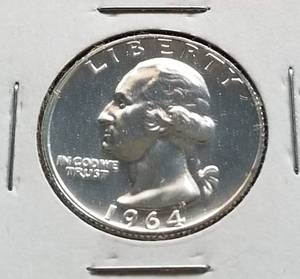 lot 09 image: 1964 PROOF WASHINGTON QUARTER
