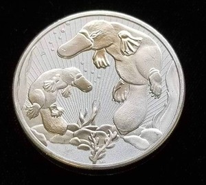 lot 22 image: 2021 AUSTRALIA $2 SILVER PLATYPUS 2 TROY OZ .9999 FINE SILVER