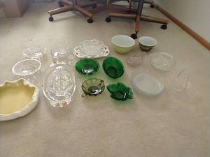 lot 92 image: Glass, Pottery Lot, Pyrex, Etc.