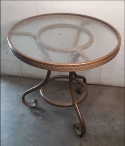 lot 69 image: Champagne Bronze Outdoor patio Tabl...