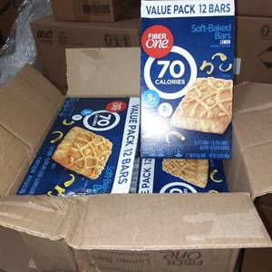lot 183 image: (4)Case lot of FiberOne Lemon 70 Ca...