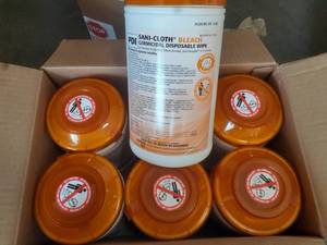 lot 123 image: Case of (6) Canisters Sani-cloth Bl...
