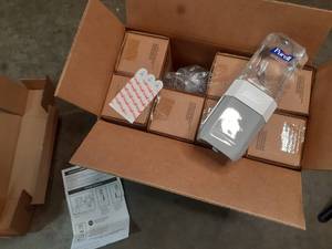 lot 459 image: Case of Purell Hand Sanitizing Wall Mounting Stations
