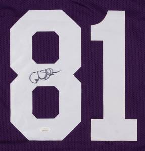 lot 15 image: Minnesota Vikings Carl Eller Signed Purple Pro Style Jersey JSA COA