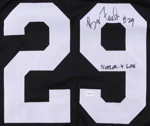 lot 21 image: Pittsburgh Steelers Barry Foster Signed & Inscribed Steeler 4 Life Black Pro Style Jersey TSE COA