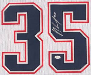lot 22 image: New England Patriots Mike Gillislee Signed Patriots Pro Style Custom Jersey JSA COA