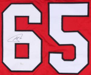 lot 33 image: Chicago Blackhawks Andrew Shaw Signed Red Pro Style Jersey JSA COA