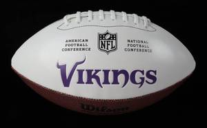 lot 5A image: Justin Jefferson Signed Minnesota Vikings Wilson Full-Sized Football Fanatic COA