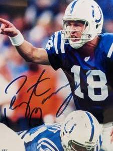 lot 0 image: Peyton Manning Signed and Framed Indianapolis Colts Wall Display Limited Edition #2350