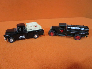 Ace Hardware 55 Chevy Cameo Pickup & Marland Oils Ford Truck