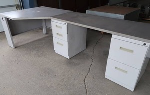 5 DRAWER DESK WITH CORNER TABLE DESK