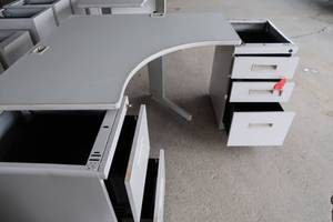 CORNER TABLE  DESK WITH FILE CABINENTS