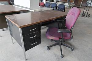 METAL DESK WITH CHAIR