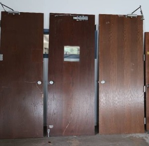 3 SOLID HEAVY WOODEN DOORS