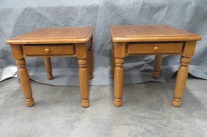 2 SOLID WOOD END TABLES