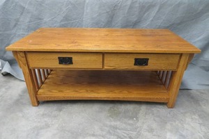 MISSION STYLE SOLID WOOD COFFEE TABLE