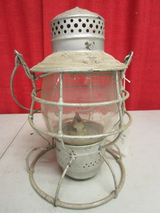 lot 206 image: VINTAGE ADAMS & WESTLAKE CO. C&N.W.RY RAILROAD LANTERN