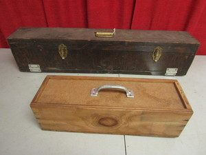 lot 213 image: VINTAGE TRAIN STORAGE  CARRYING CASES, CUSTOM-MADE, HANDCRAFTED