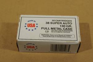 lot 114 image: 50 .38 Super Auto P 130 Gr FMC Ammo