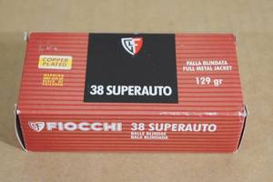 lot 115 image: 50 Fiocchi .38 Super Auto 129 Gr FMJ Ammo