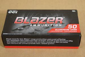 lot 125 image: 50 CCI Blazer 9mm Luger 115 Gr FMJ Aluminum Case Ammo