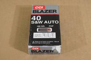 lot 129 image: 50 CCI Blazer .40 S&W Auto 180 Gr PHP Ammo