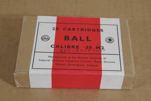lot 63 image: 20 Kynoch .30 M2 Ball Ammo