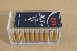 lot 83 image: 50 CCI Maxi-Mag .22 WMR 40 Gr JHP Ammo