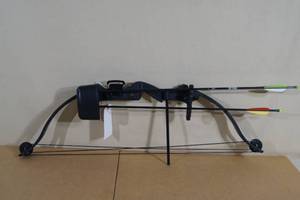 lot 15 image: Elkhorn Youth Compound Bow with Quiver and Arrows