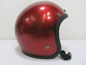 lot 19 image: Vintage Red Sparkle Racing Helmet