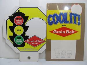 lot 26 image: Pair of NOS Vintage GRAIN BELT Beer Advertising Displays