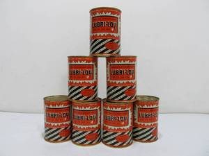lot 29 image: Lot of 7 NOS Vintage Lubri-Loy Oil Cans