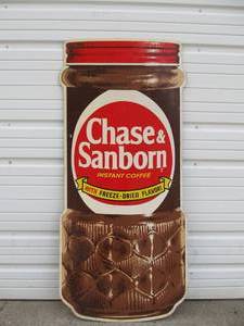 lot 40 image: LARGE Vintage Chase & Sanborn Metal Coffee Advertising Sign