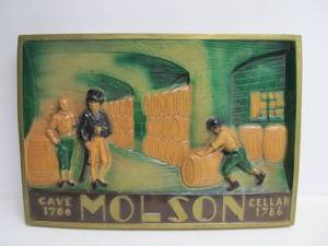 lot 55 image: Vintage MOLSON 3D Relief Beer Sign