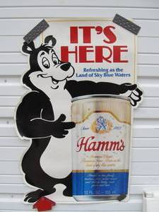 lot 100 image: Large Vintage HAMMS Bear Advertising Beer Sign