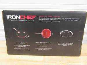 lot 112 image: Brand New IRON CHEF 3.5 Quart Covered Skillet
