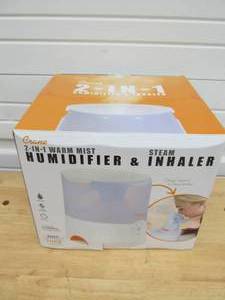 lot 140 image: Brand New CRANE 2-In-1 Warm Mist Humidifier & Steam Inhaler