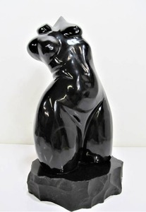 lot 214 image: Excellent HEAVY Carved Black Stone Figural Nude Sculpture