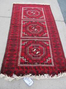 lot 221 image: Vintage Hand Knotted Afghan Wool Rug #10