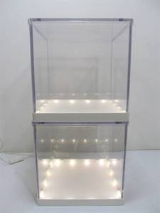 lot 37 image: Pair of Working Ikea Acrylic LED Lighted Display Cube